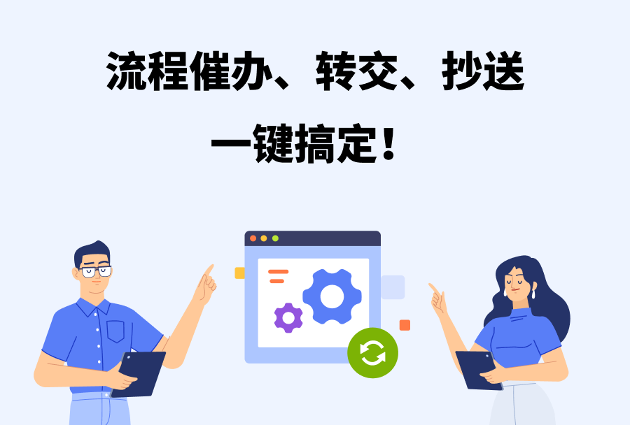 流程催办、转交、抄送一键搞定!